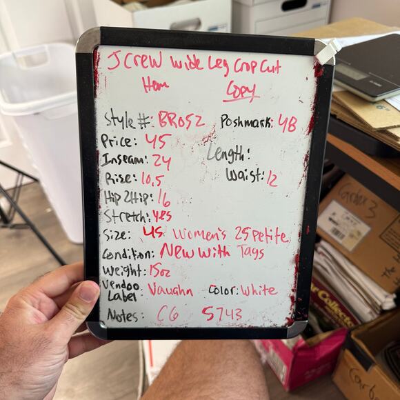 J Crew Wide Leg Crop Cut Hem Denim Jeans US Women's 25 Petite - Picture 6 of 6